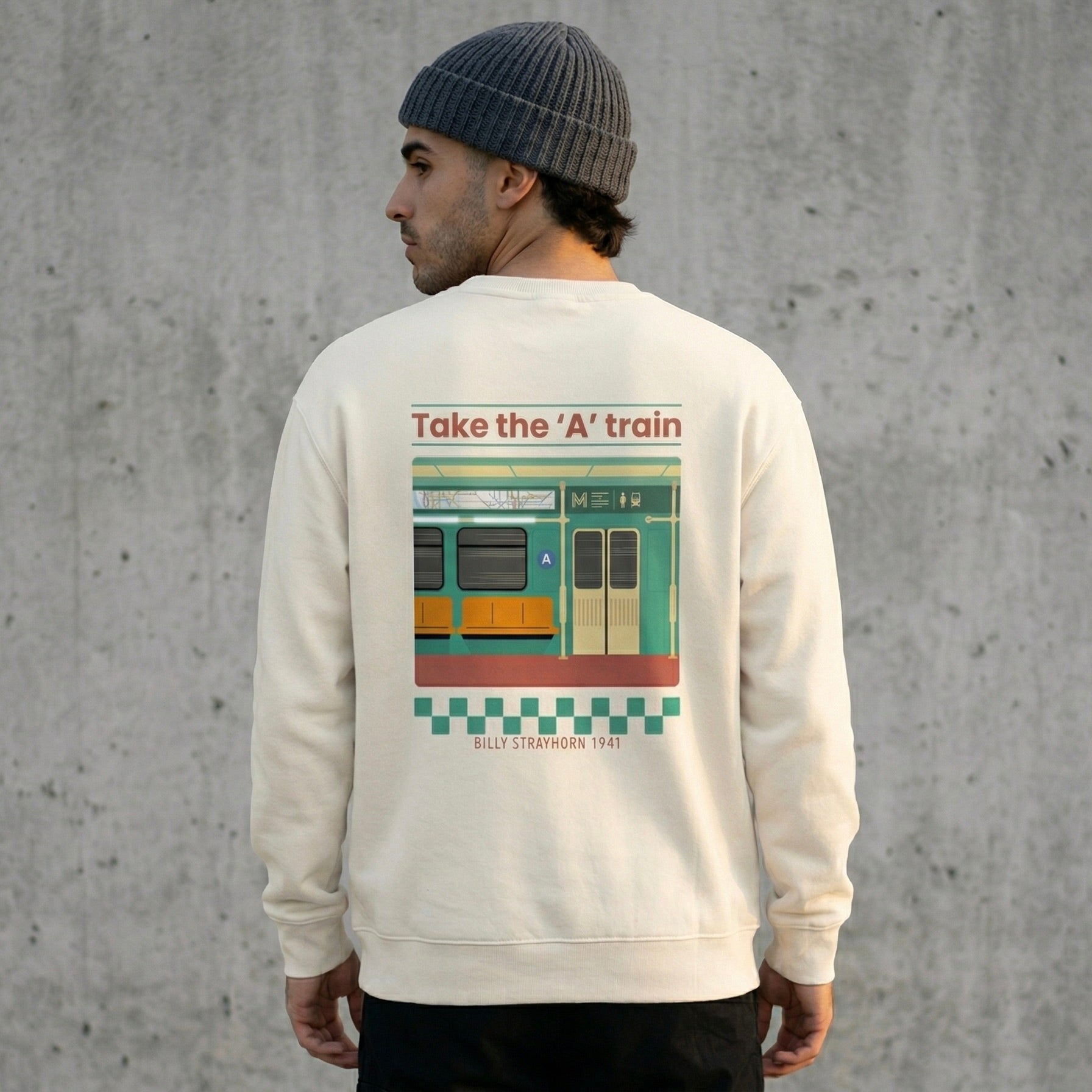 TAKE THE 'A' TRAIN | Sudadera sin capucha (natural)