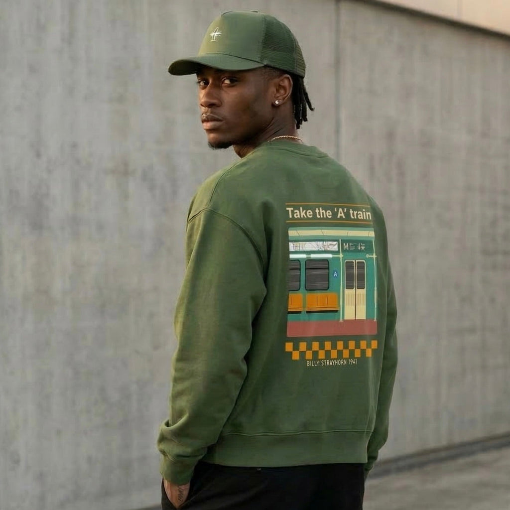 TAKE THE 'A' TRAIN | Sudadera sin capucha (verde)