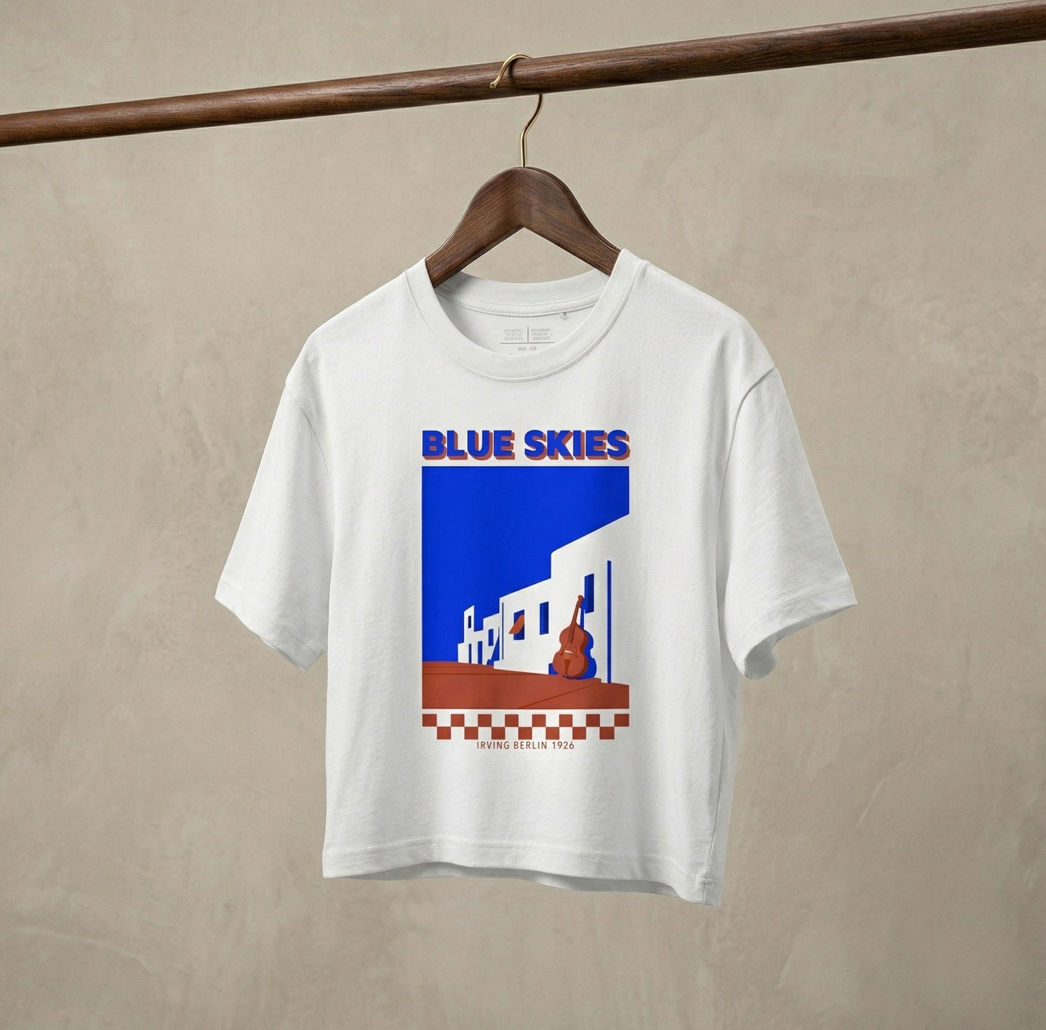 BUE SKIES | Camiseta Crop (blanco)